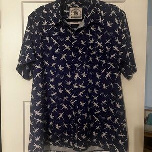 Men’s Savage Tacticians Night Raider print Blue and White Pattern Shirt